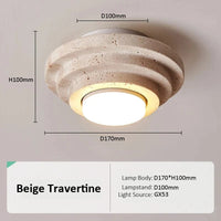 Plafonnier en marbre naturel style nordique chic | Marco Lucetti D170xH100mm / Blanc chaud | 6-10W