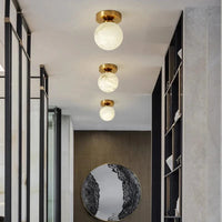Plafonnier en marbre nordique pour cuisine, allée, hall et escalier en laiton. | Marco Lucetti