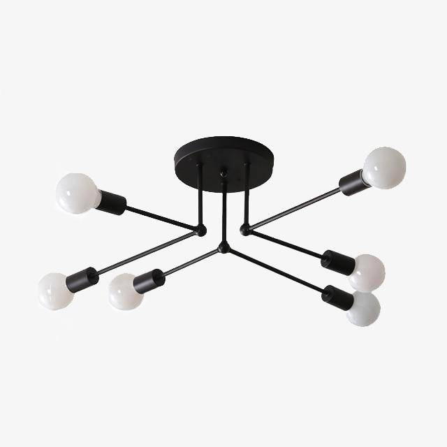 Plafonnier rétro en métal avec plusieurs lampes Personality