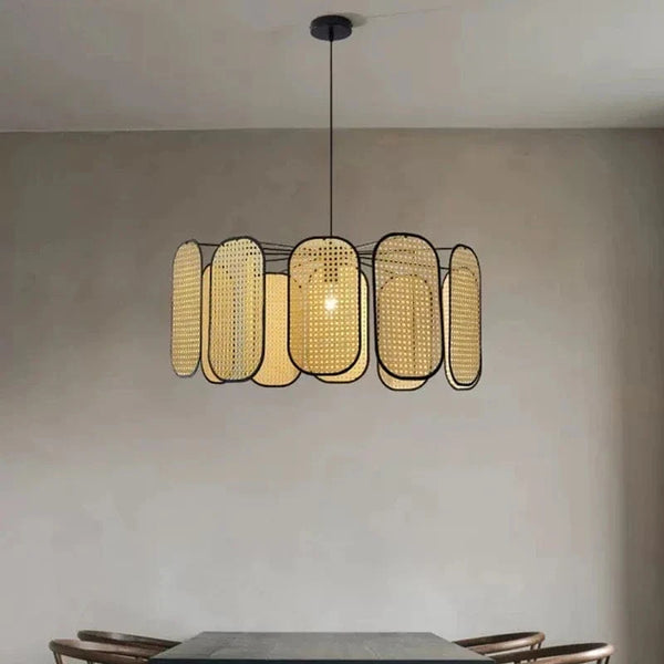 Plafonnier en rotin style chinois décoratif - Nouveau modèle pour restaurant | Marco Lucetti