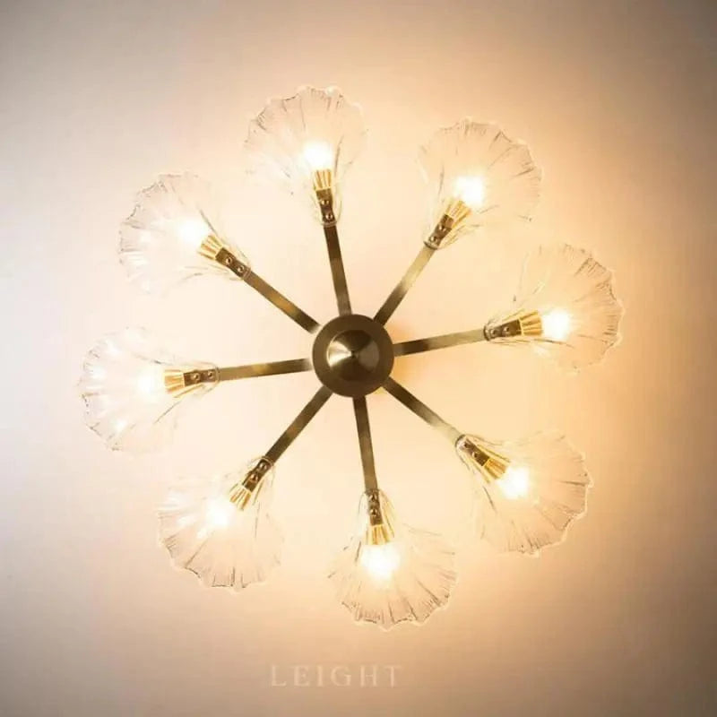 Plafonnier en verre Antique coquille cuivre - Éclairage LED pour cuisine, salle à manger et chambre | Marco Lucetti