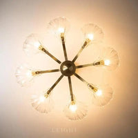 Plafonnier en verre Antique coquille cuivre - Éclairage LED pour cuisine, salle à manger et chambre | Marco Lucetti