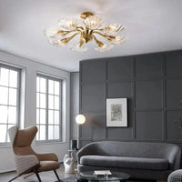 Plafonnier en verre Antique coquille cuivre - Éclairage LED pour cuisine, salle à manger et chambre | Marco Lucetti