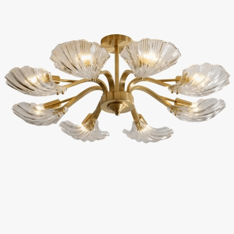 Plafonnier en verre Antique coquille cuivre - Éclairage LED pour cuisine, salle à manger et chambre | Marco Lucetti