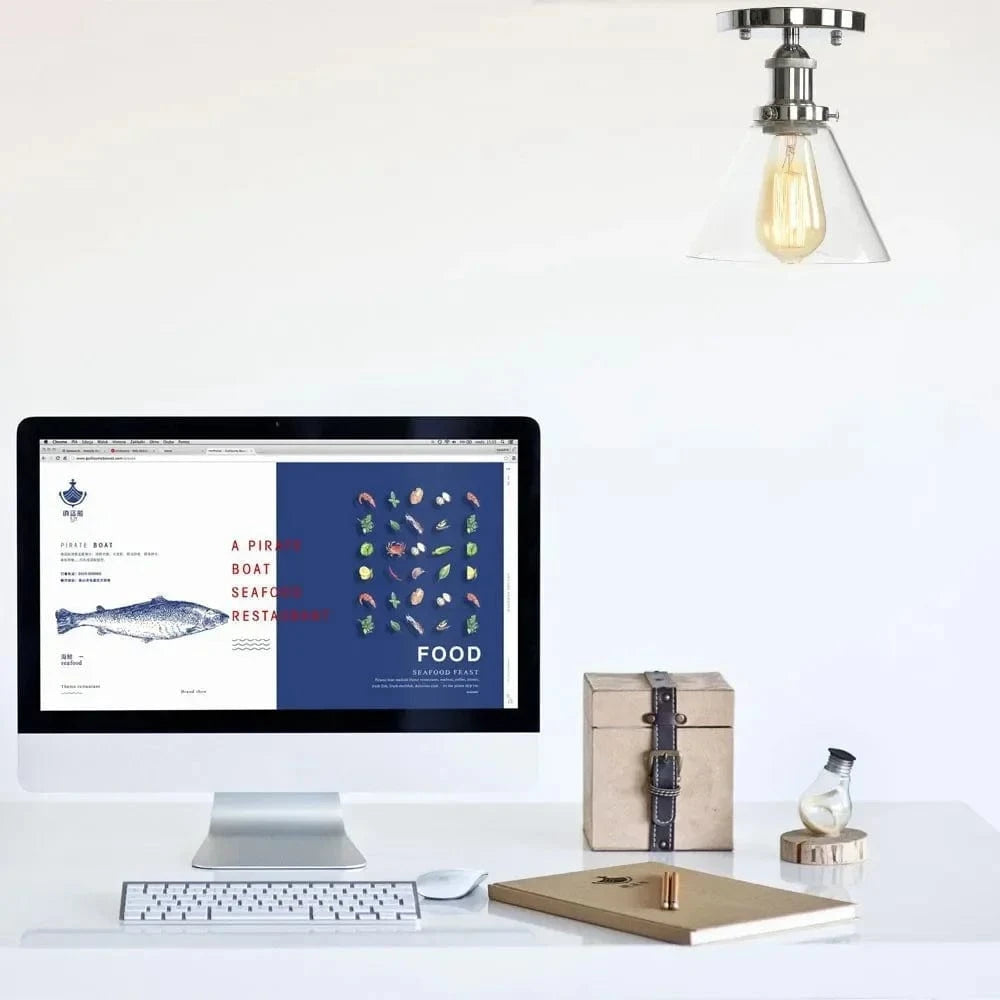 Plafonnier en verre clair pour illuminer votre allée, balcon, café ou restaurant | Marco Lucetti