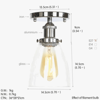 Plafonnier en verre clair pour illuminer votre allée, balcon, café ou restaurant | Marco Lucetti
