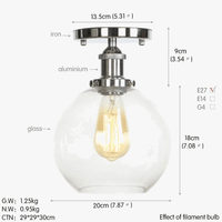 Plafonnier en verre clair pour illuminer votre allée, balcon, café ou restaurant | Marco Lucetti