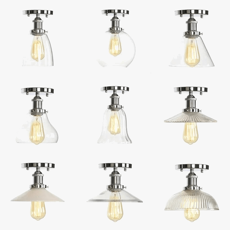 Plafonnier en verre clair pour illuminer votre allée, balcon, café ou restaurant | Marco Lucetti