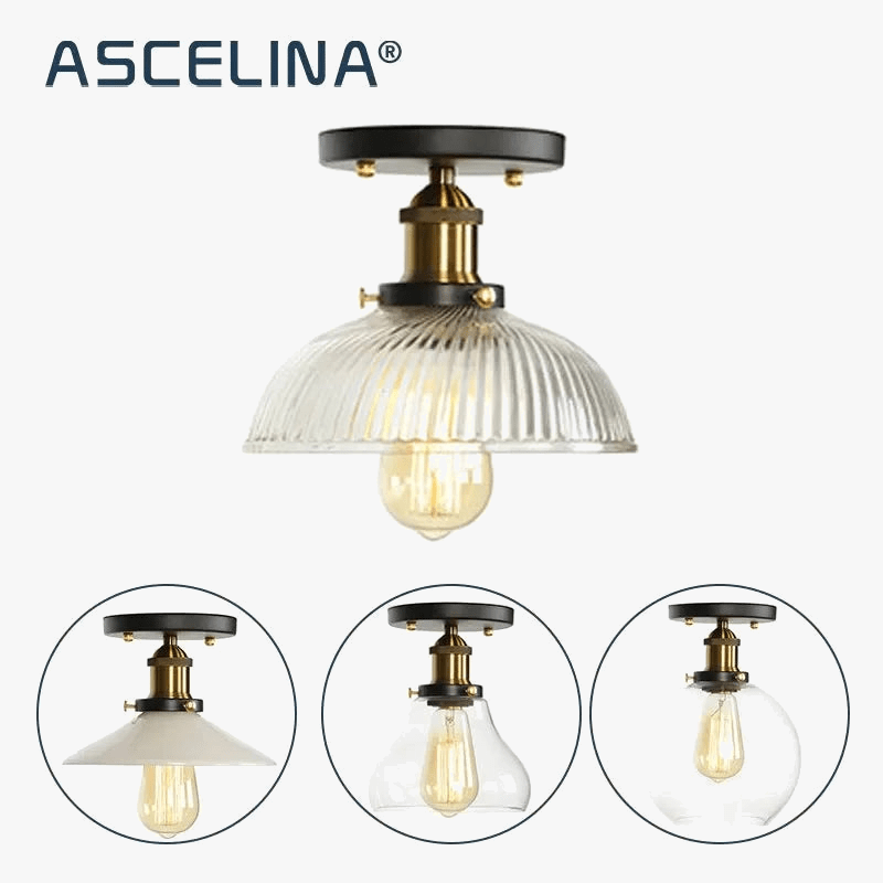 Plafonnier en verre clair pour illuminer votre allée, balcon, café ou restaurant | Marco Lucetti