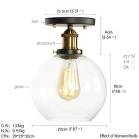 Plafonnier en verre clair pour illuminer votre allée, balcon, café ou restaurant | Marco Lucetti B1 / Lumière chaude LED