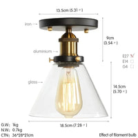 Plafonnier en verre clair pour illuminer votre allée, balcon, café ou restaurant | Marco Lucetti C1 / Lumière chaude LED