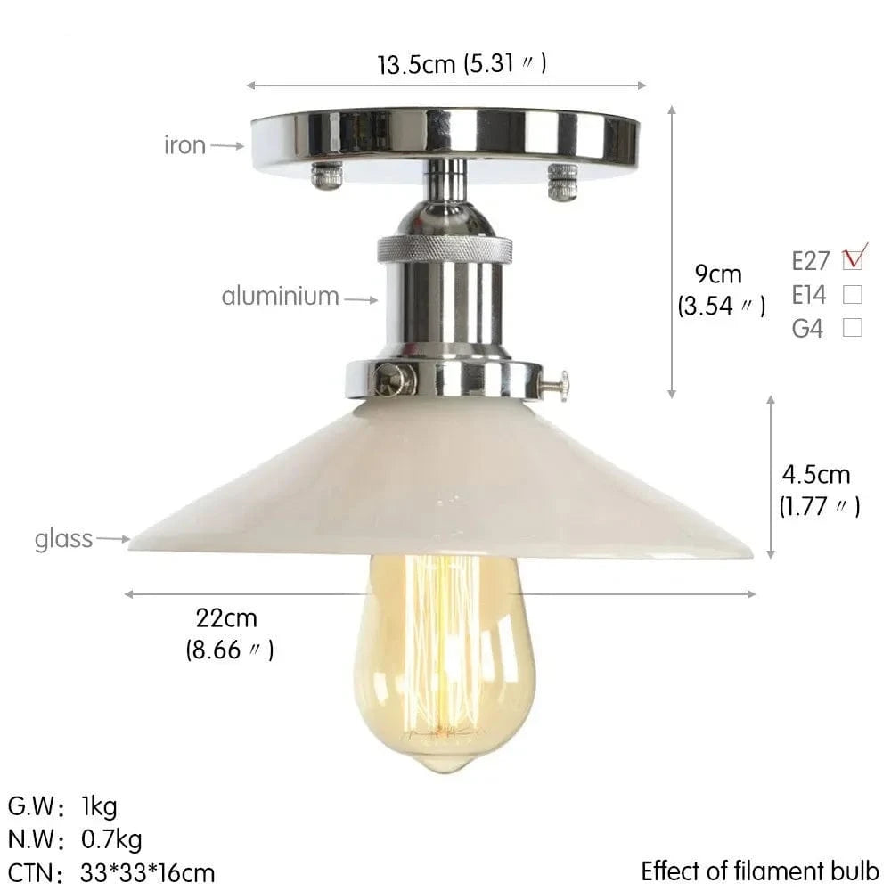 Plafonnier en verre clair pour illuminer votre allée, balcon, café ou restaurant | Marco Lucetti G / Lumière chaude LED