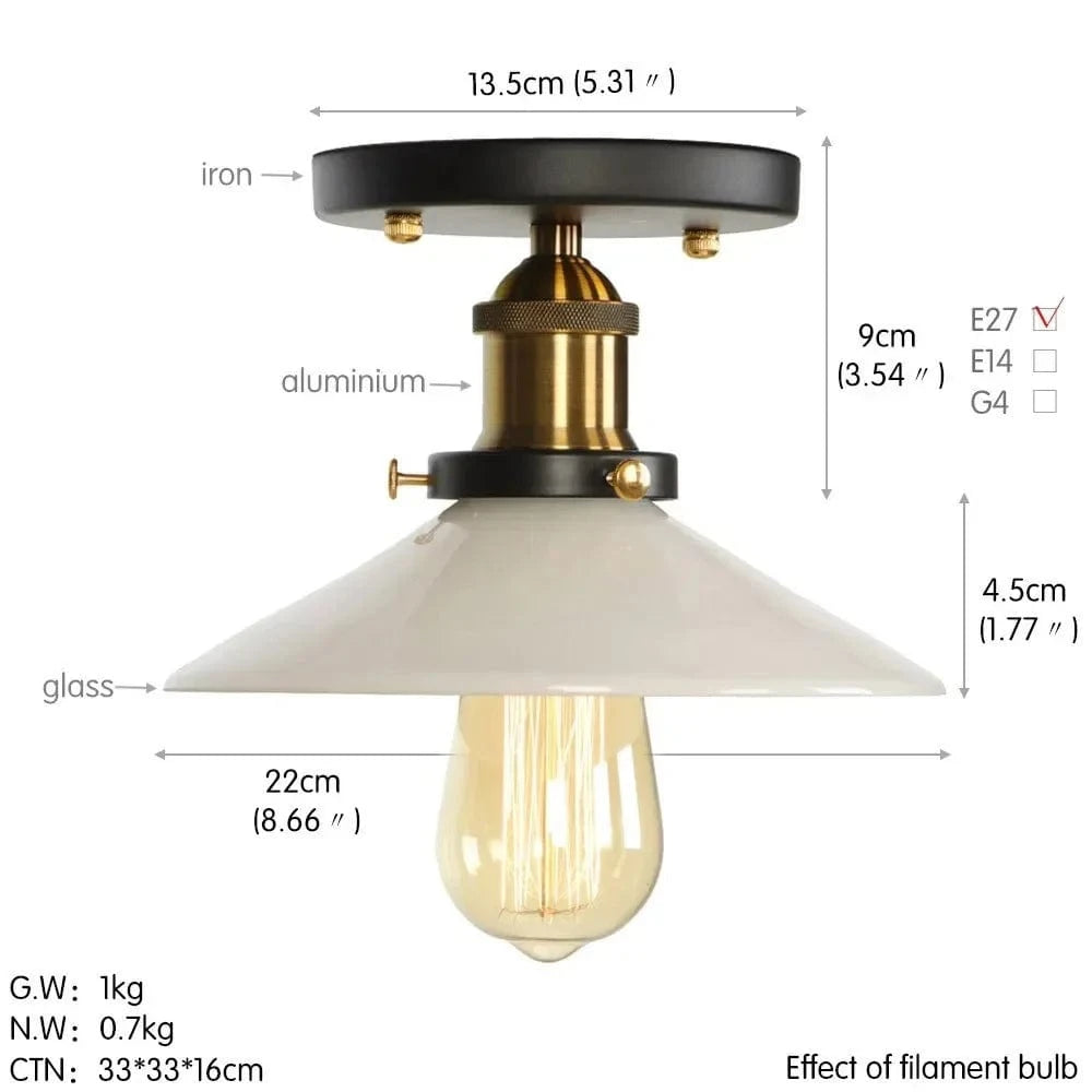 Plafonnier en verre clair pour illuminer votre allée, balcon, café ou restaurant | Marco Lucetti G1 / Lumière chaude LED