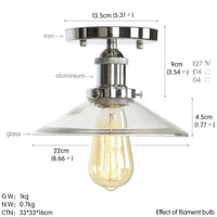 Plafonnier en verre clair pour illuminer votre allée, balcon, café ou restaurant | Marco Lucetti H / Lumière chaude LED