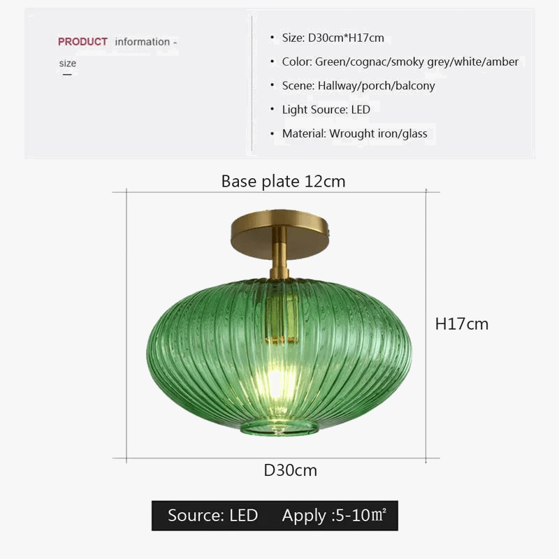 Plafonnier en verre LED nordique pour salle de bain, salon et chambre | Marco Lucetti