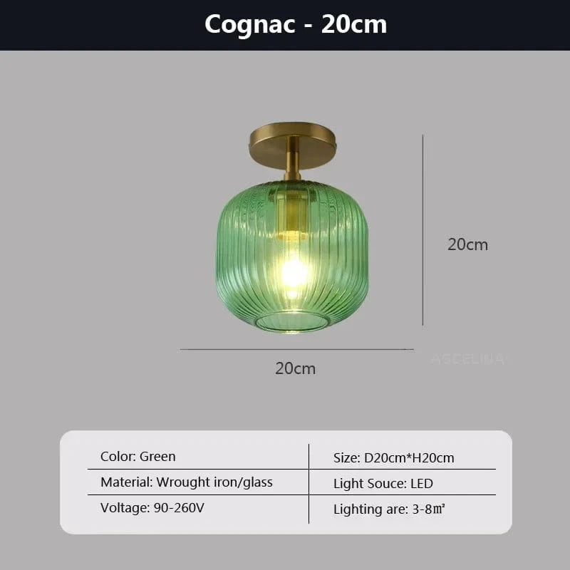 Plafonnier en verre LED nordique pour salle de bain, salon et chambre | Marco Lucetti B20CMG / Lumière trichromatique