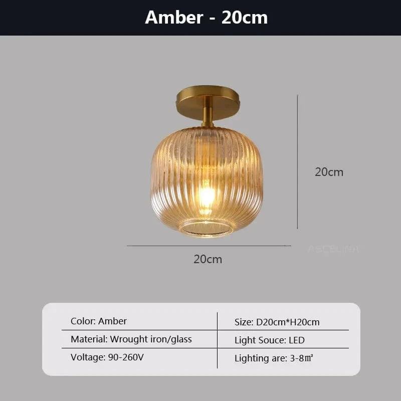 Plafonnier en verre LED nordique pour salle de bain, salon et chambre | Marco Lucetti B20CMS / Lumière trichromatique