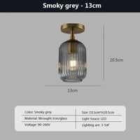 Plafonnier en verre LED nordique pour salle de bain, salon et chambre | Marco Lucetti C13CMGR / Lumière trichromatique