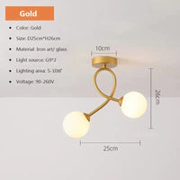 Plafonnier en verre noir et or moderne pour éclairer votre intérieur | Marco Lucetti LCL108 B Or / Blanc froid