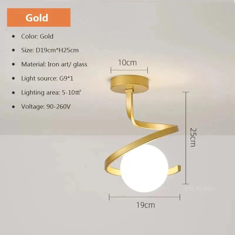 Plafonnier en verre noir et or moderne pour éclairer votre intérieur | Marco Lucetti LCL108 C Or / Blanc froid