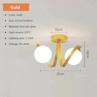 Plafonnier en verre noir et or moderne pour éclairer votre intérieur | Marco Lucetti LCL108 D Or / Blanc froid