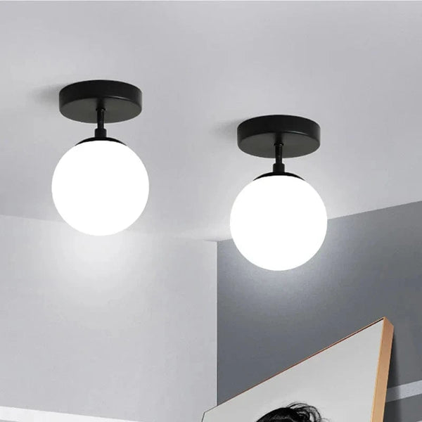 Plafonnier en verre nordique LED minimaliste - Luminaires ronds en verre pour couloir, salons et entrée | Marco Lucetti