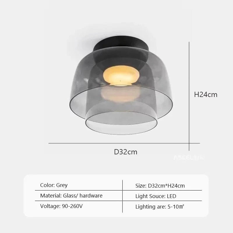 Plafonnier en verre nordique pour une ambiance médiévale dans la chambre à coucher ou la salle à manger. | Marco Lucetti H2 / Lumière chaude