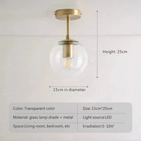 Plafonnier en verre rond nordique minimaliste moderne | Marco Lucetti Clair15cm / Sans ampoule