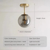 Plafonnier en verre rond nordique minimaliste moderne | Marco Lucetti Gris15cm / Sans ampoule