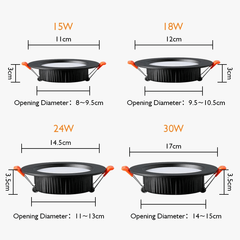 Plafonnier encastré LED Downlight - 6 pièces disponibles - Blanc chaud/froid - AC220V-240V | Marco Lucetti