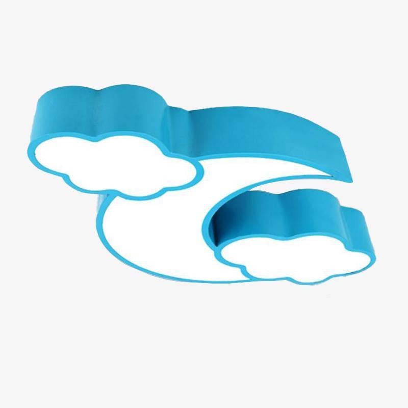 Plafonnier Enfant Lune et Nuage Personnalisable | Marco Lucetti Bleu / 56CM