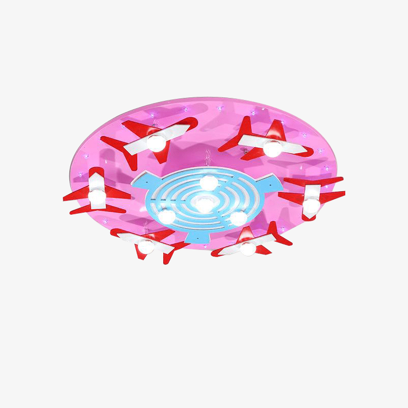 Plafonnier Enfant Rond Avions | Marco Lucetti Rose