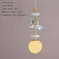 Plafonnier Enfants Manège Chevaux | Marco Lucetti 1 cheval bleu