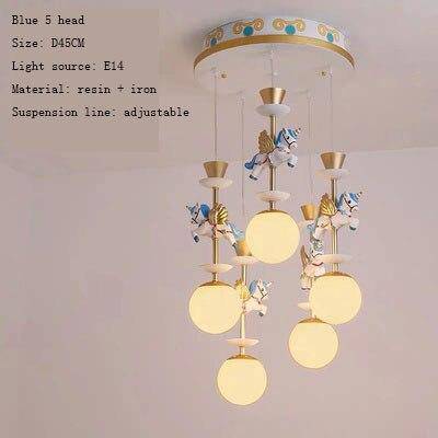 Plafonnier Enfants Manège Chevaux | Marco Lucetti 5 chevaux dorés