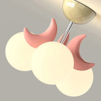 Plafonnier Enfants Roses LED Lune Mignonne - Chambre Princesse Romantique | Marco Lucetti