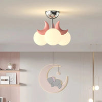 Plafonnier Enfants Roses LED Lune Mignonne - Chambre Princesse Romantique | Marco Lucetti