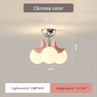 Plafonnier Enfants Roses LED Lune Mignonne - Chambre Princesse Romantique | Marco Lucetti Couleur chromée / Gradation RC