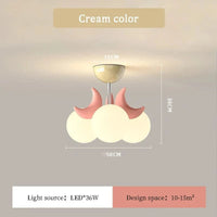 Plafonnier Enfants Roses LED Lune Mignonne - Chambre Princesse Romantique | Marco Lucetti Couleur crème / Gradation RC