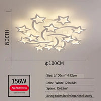 Plafonnier Etoile LED Acrylique - Design Moderne & Décoratif | Marco Lucetti Blanc 12 têtes