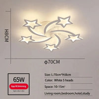 Plafonnier Etoile LED Acrylique - Design Moderne & Décoratif | Marco Lucetti Blanc 5 têtes