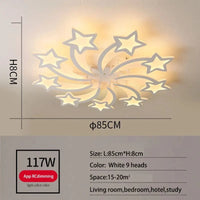 Plafonnier Etoile LED Acrylique - Design Moderne & Décoratif | Marco Lucetti Blanc 9 têtes