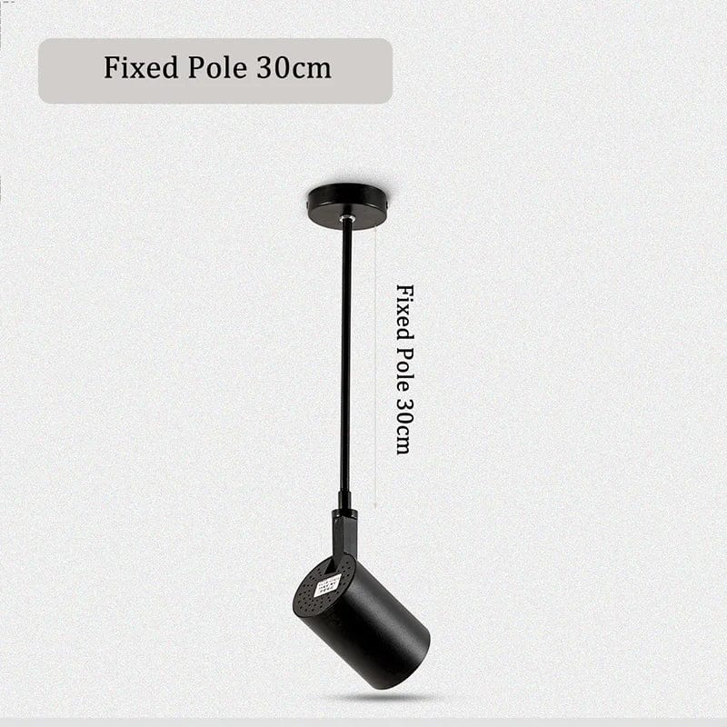 Plafonnier extensible | Marco Lucetti Poteau fixe 30CM / Type de plafonnier / Lumière blanche chaude | Corps de lampe noir | 7W