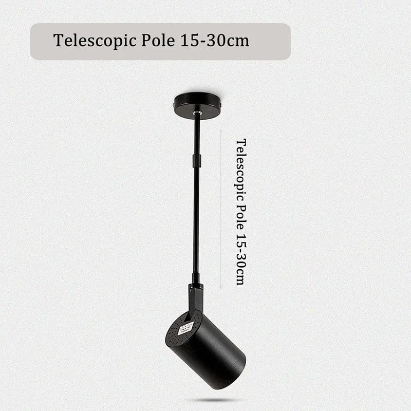 Plafonnier extensible | Marco Lucetti Poteau télescopique / Type de plafonnier / Lumière blanche chaude | Corps de lampe noir | 7W