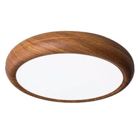 Plafonnier Fer Bois Noyer - Style Antique Moderne | Marco Lucetti Couleur noyer / D30cm / RC à intensité variable