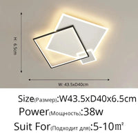Plafonnier Fer Forgé Acrylique Moderne LED pour Salon Salle à Manger Chambre & Allée | Marco Lucetti Noir 38W 43,5x40cm / Luminosité variable