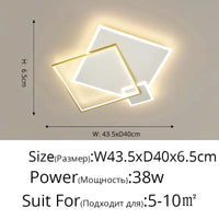 Plafonnier Fer Forgé Acrylique Moderne LED pour Salon Salle à Manger Chambre & Allée | Marco Lucetti Or 38W 43,5x40cm / Blanc froid, pas de télécommande