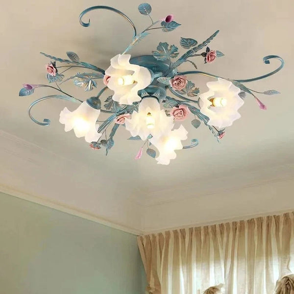 Plafonnier Fleur Chaud et Romantique pour Chambre de Princesse | Marco Lucetti