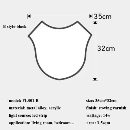 Plafonnier Géométrie Moderne ADN LED - Éclairage Design pour Salon, Chambre, Bureau, Café & Bar | Marco Lucetti Style B-noir / Lumière chaude (3000K)