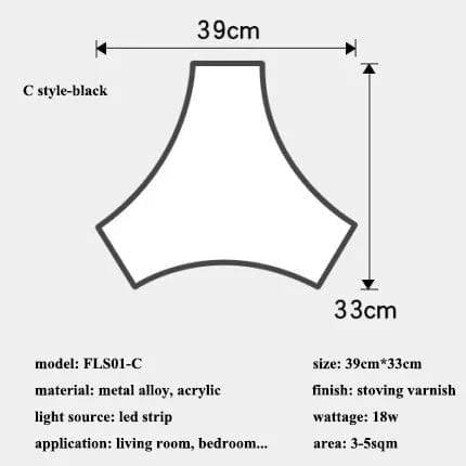 Plafonnier Géométrie Moderne ADN LED - Éclairage Design pour Salon, Chambre, Bureau, Café & Bar | Marco Lucetti Style C-noir / Lumière chaude (3000K)