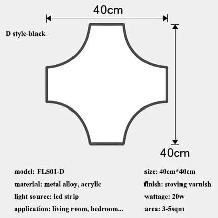 Plafonnier Géométrie Moderne ADN LED - Éclairage Design pour Salon, Chambre, Bureau, Café & Bar | Marco Lucetti Style D-noir / Lumière chaude (3000K)